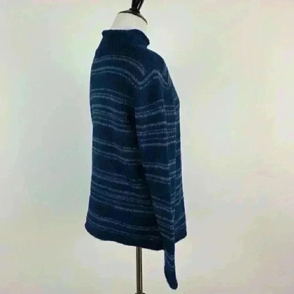 St johns bay sweater size M blue striped 15% wool - Picture 5 of 9